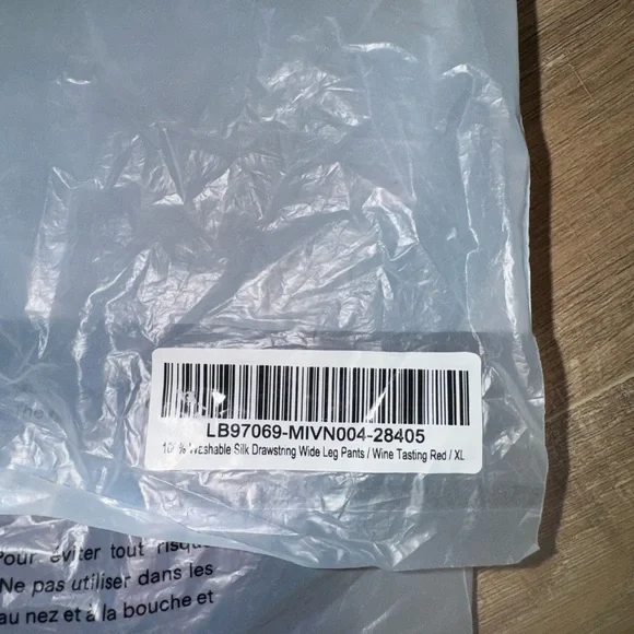 Quince Women 100% Washable Silk Drawstring Wide Leg Pants Wine Red XL - Picture 8 of 9